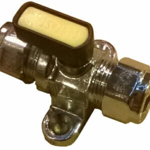 8mm Compression Ended Ball Gas Valve with Yellow Insert