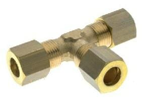 8mm Equal Tee Brass Compression Gas Fitting