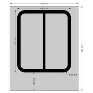 Specialized Horseshead Bonded Window 560x690 N/S