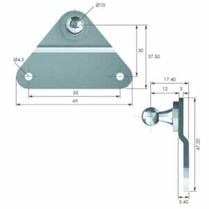Flat Gas Strut Bracket